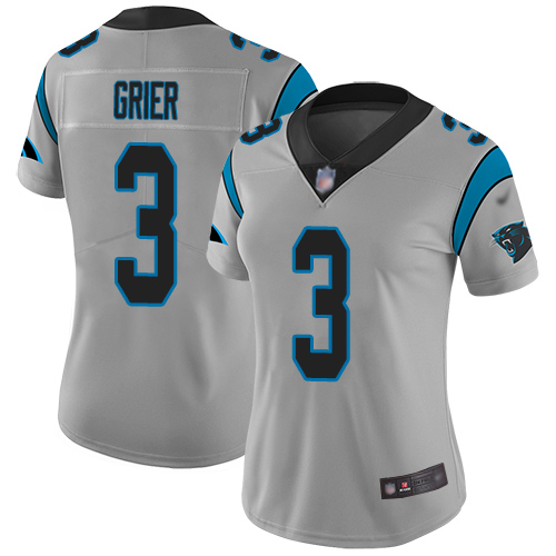 Carolina Panthers Limited Silver Women Will Grier Jersey NFL Football 3 Inverted Legend